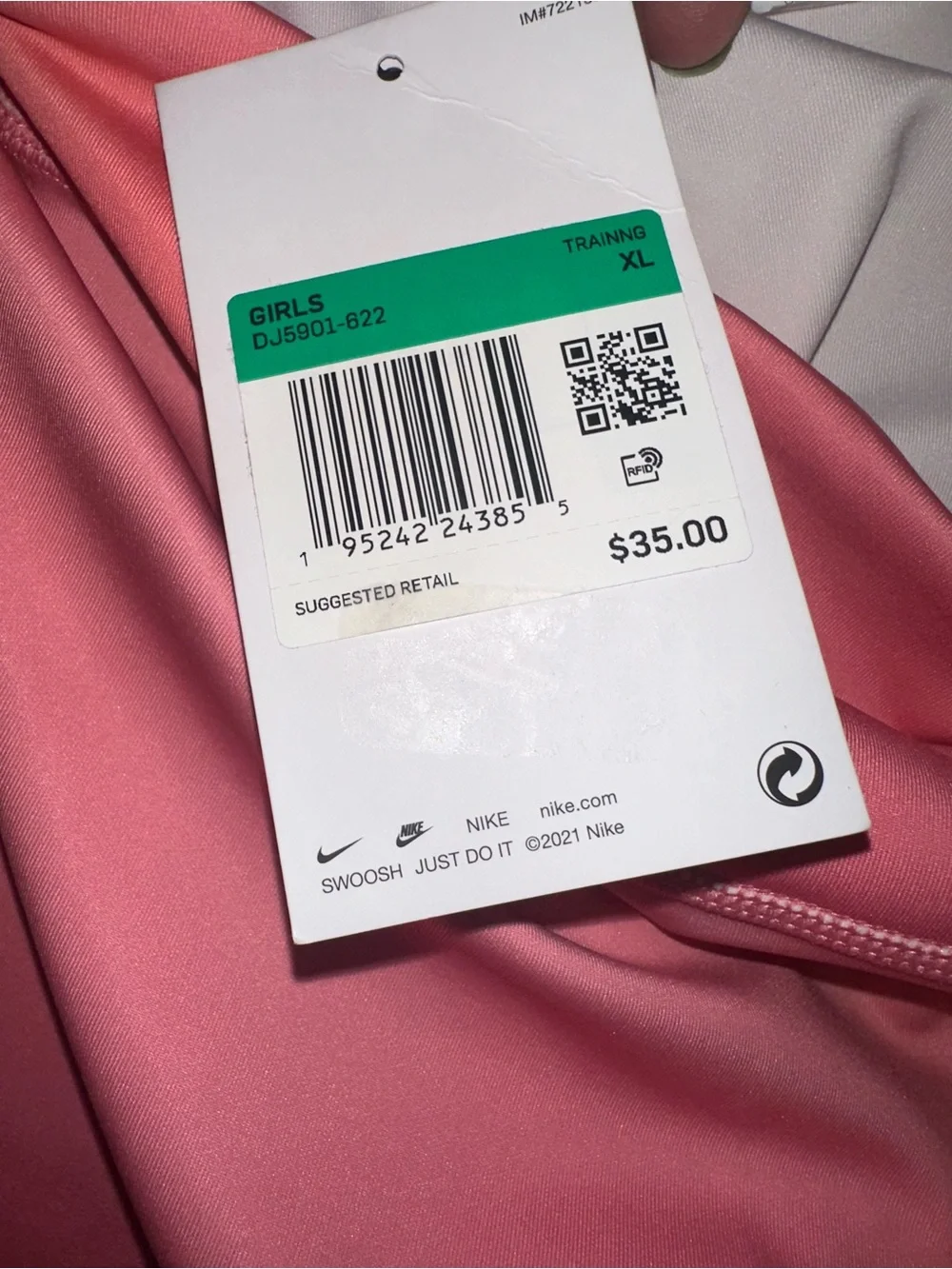 NWT Nike One Girls Dri-FIT Printed Training Tights Leggings Pink Ombre XL